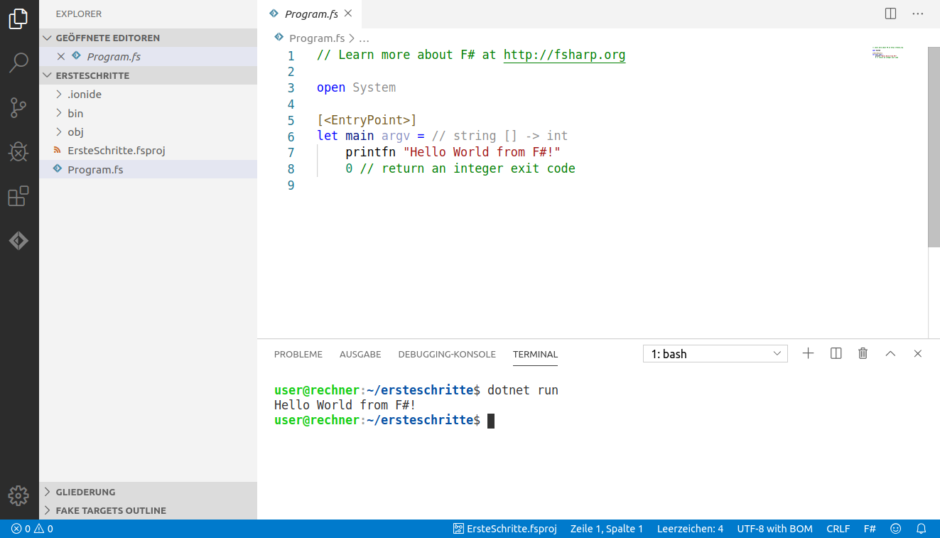 Visual Studio Code Übersicht